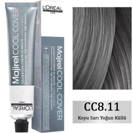 Loreal Professionnel Majirel Cool Cover - Yoğun Beyaz Kapatıcı Saç Boyası No: 8.11 Koyu Sarı Yoğun Küllü 50ml - Loreal Professionnel