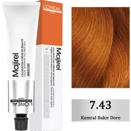 Loreal Professionnel Majirel Cop Saç Boyası No: 7.43 Kumral Bakır Dore 60ml - Loreal Professionnel