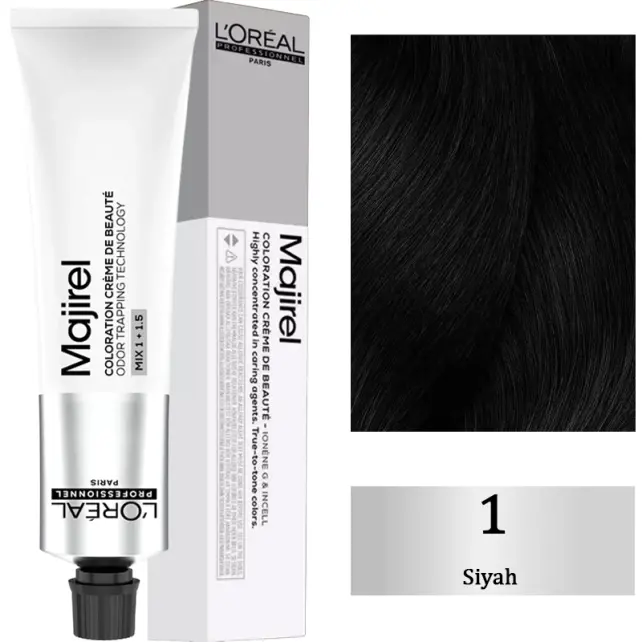 Loreal Professionnel Majirel Funda Coloration Creme Saç Boyası No: 1 Siyah 60ml - 1