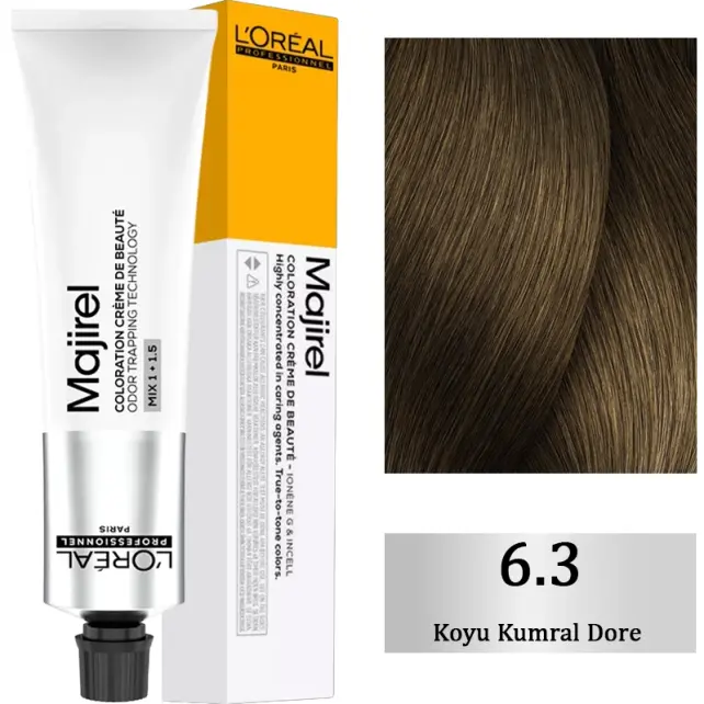 Loreal Professionnel Majirel Gold Coloration Creme - Saç Boyası No: 6.3 Koyu Kumral Dore 60ml - 1