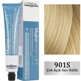 Loreal Professionnel Majirel High Lift - Ultra Açık Sarı Saç Boyası No: 901 Çok Çok Açık Sarı Küllü 50ml - Loreal Professionnel