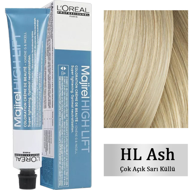 Loreal Professionnel Majirel High Lift - Ultra Açık Sarı Saç Boyası No: Ash - Çok Açık Sarı Küllü 50ml - 1