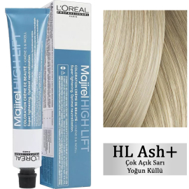 Loreal Professionnel Majirel High Lift - Ultra Açık Sarı Saç Boyası No: Ash+ Çok Açık Sarı Yoğun Küllü 50ml - Loreal Professionnel