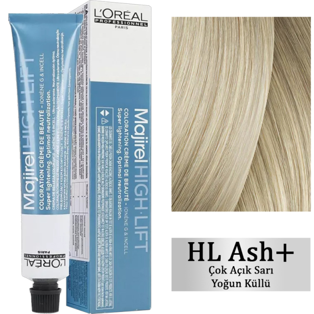 Loreal Professionnel Majirel High Lift - Ultra Açık Sarı Saç Boyası No: Ash+ Çok Açık Sarı Yoğun Küllü 50ml - 1