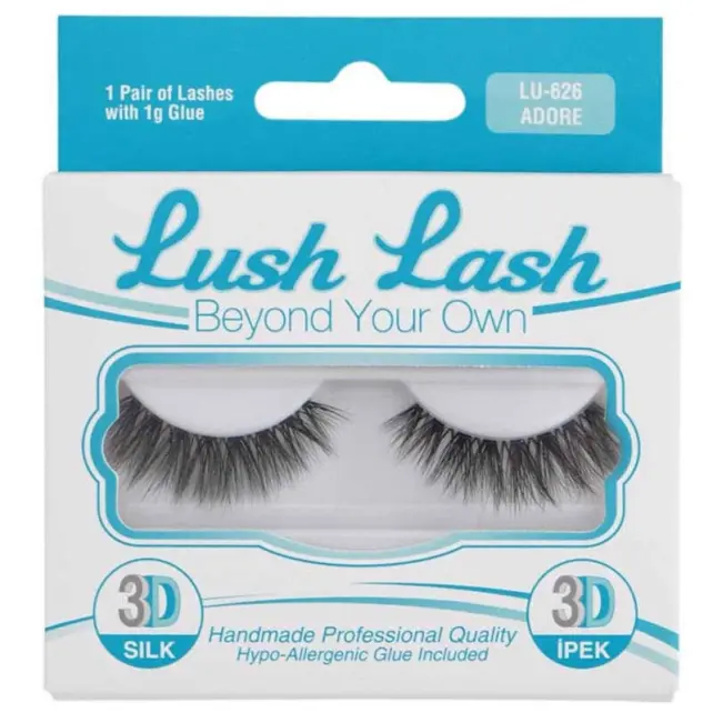 Lush Lash 3D İpek Takma Kirpik Adore LU-626 - 1