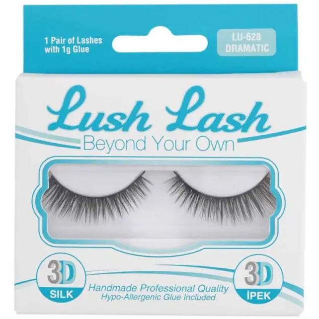 Lush Lash 3D İpek Takma Kirpik Dramatic Kod: LU-628 - 1