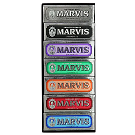 Marvis 7 Flavour Black Box - Seyahat Boy Diş Macun Seti 7x25ml - Marvis