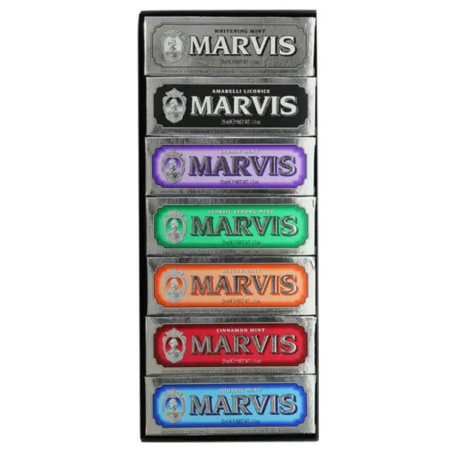 Marvis 7 Flavour Black Box - Seyahat Boy Diş Macun Seti 7x25ml - 1