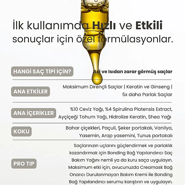 Matsu Bonding Bağ Yapılandırıcı Saç Bakım Yağı 50ml - 3