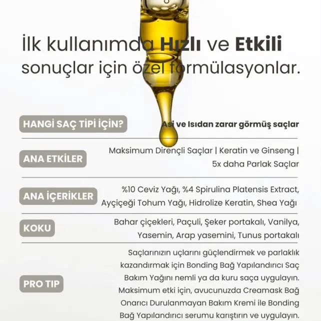 Matsu Bonding Bağ Yapılandırıcı Saç Bakım Yağı 50ml - 3