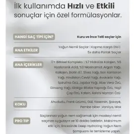 Matsu Deep Hydrating Mask - Kuru Saç Yoğun Nem Maskesi 350ml - 3