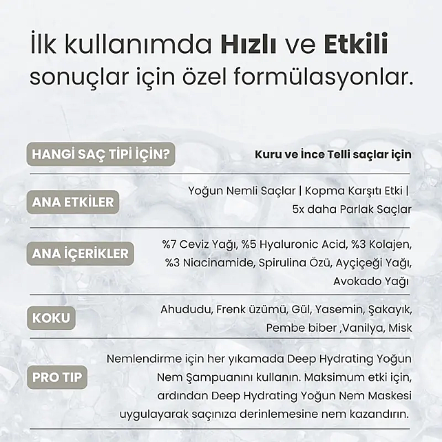 Matsu Deep Hydrating Shampoo - Yoğun Nem Şampuanı 350ml - 3