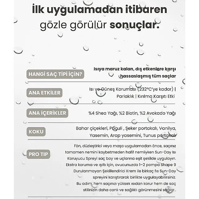 Matsu Sun Day Replenish Spray - Isıya Karşı Koruyucu Saç Bakım Spreyi 200ml - 7