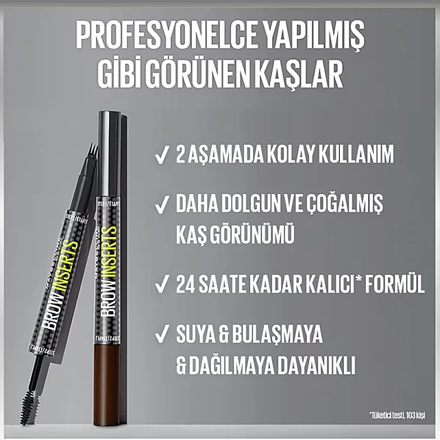 Maybelline Brow Insert - Çift Uçlu Kaş Kalemi No: 02 Soft Brown - 4
