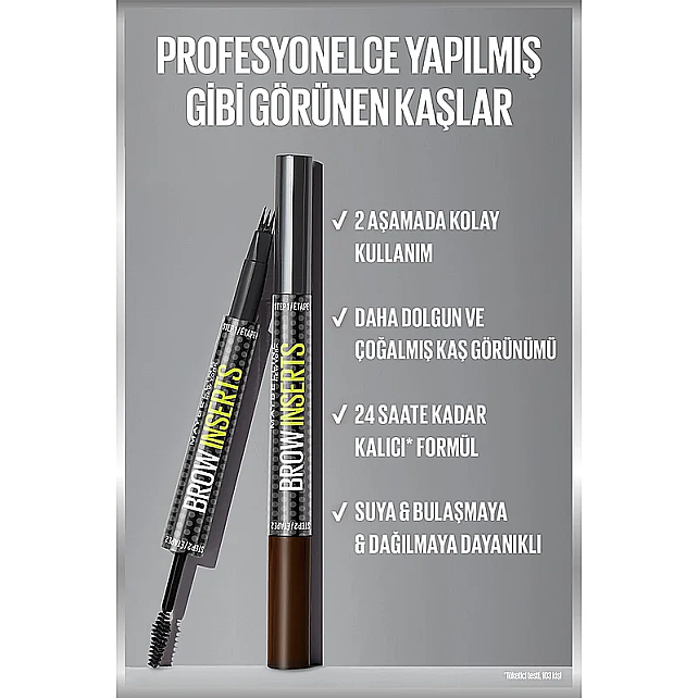 Maybelline Brow Insert - Çift Uçlu Kaş Kalemi No: 04.5 Ash Brown - 3