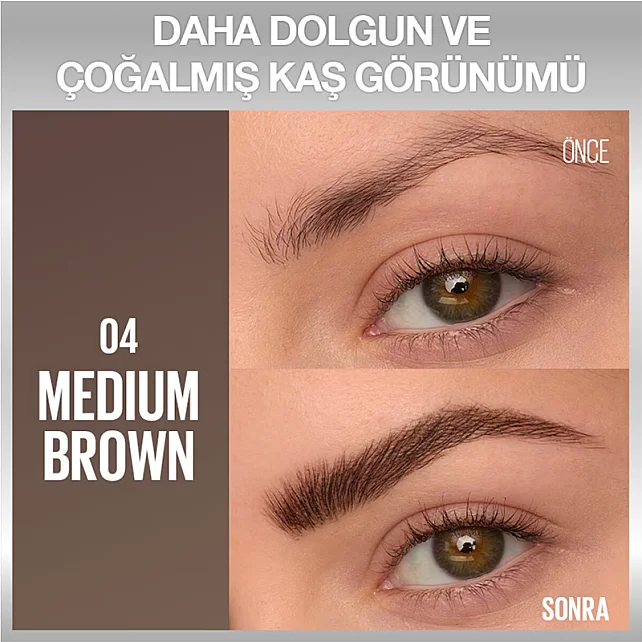 Maybelline Brow Insert - Çift Uçlu Kaş Kalemi No: 04 Medium Brown - 3