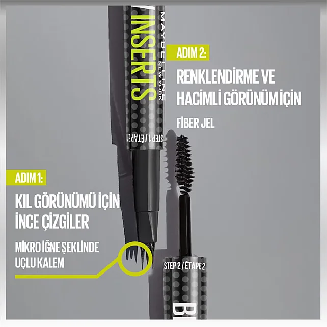 Maybelline Brow Insert - Çift Uçlu Kaş Kalemi No: 04 Medium Brown - 6