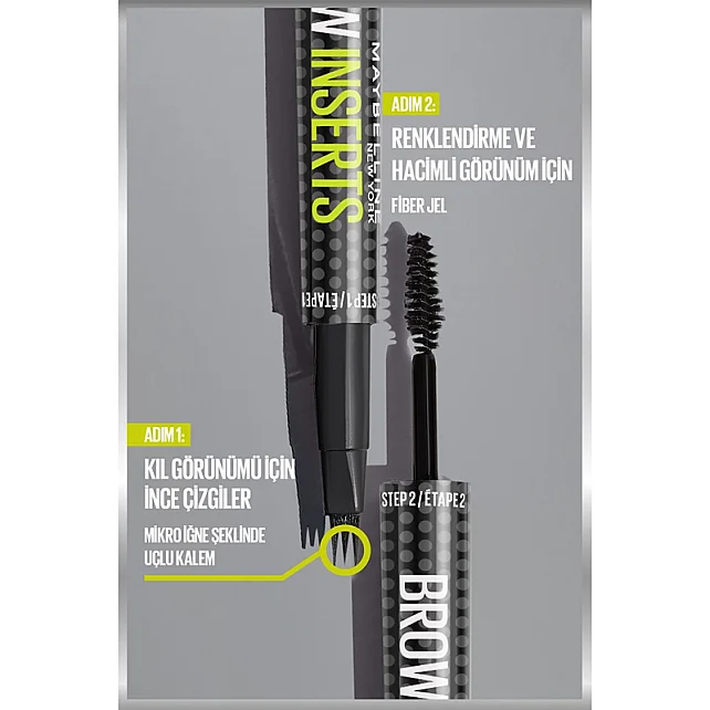 Maybelline Brow Insert - Çift Uçlu Kaş Kalemi No: 04.5 Ash Brown - 5