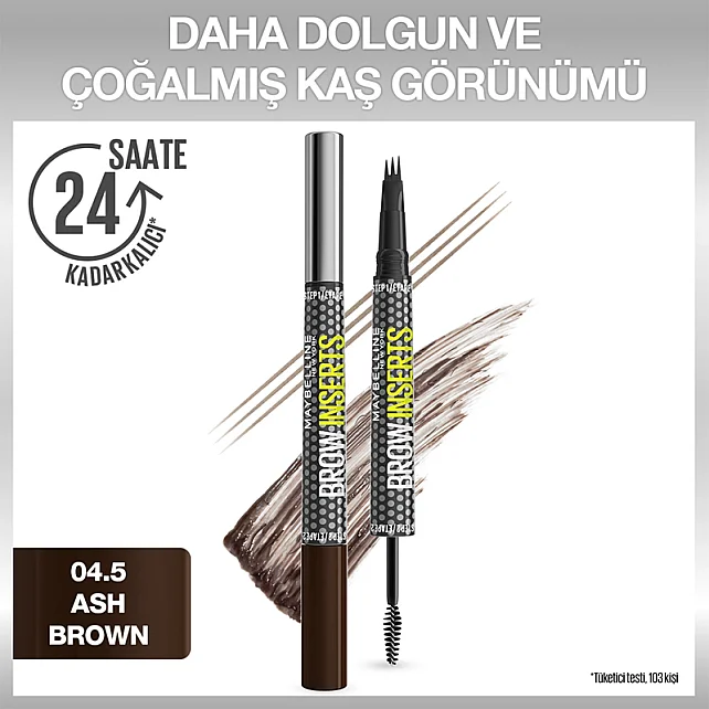 Maybelline Brow Insert - Çift Uçlu Kaş Kalemi No: 04.5 Ash Brown - 6