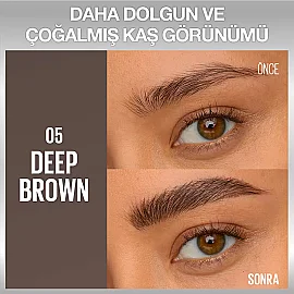 Maybelline Brow Insert - Çift Uçlu Kaş Kalemi No: 05 Deep Brown - 3