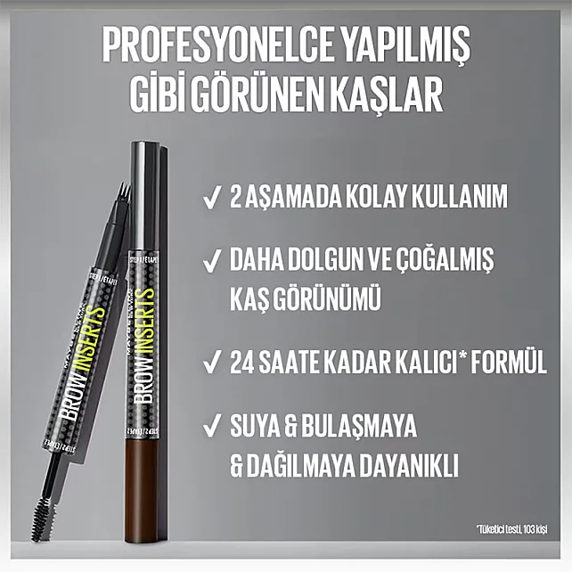 Maybelline Brow Insert - Çift Uçlu Kaş Kalemi No: 05 Deep Brown - 4
