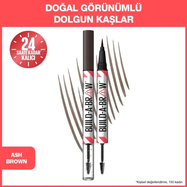 Maybelline Bulid-A-Brow 2 In 1 Brow Pen - Kaş Kalemi No: 259 Ash Brown - 3