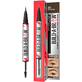 Maybelline Bulid-A-Brow 2 In 1 Brow Pen - Kaş Kalemi No: 260 Deep Brown - 2