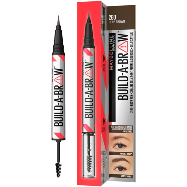 Maybelline Bulid-A-Brow 2In 1 Brow Pen - Kaş Kalemi No: 260 Deep Brown - 2