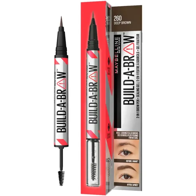 Maybelline Bulid-A-Brow 2In 1 Brow Pen - Kaş Kalemi No: 260 Deep Brown - 2