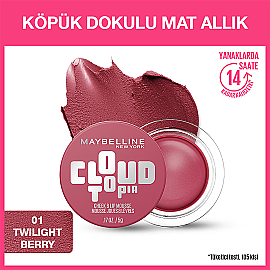 Maybelline Cloudtopia Cheek Lip Mousse - Köpük Dokulu Mat Allık No: 01 Twilight Berry - 5