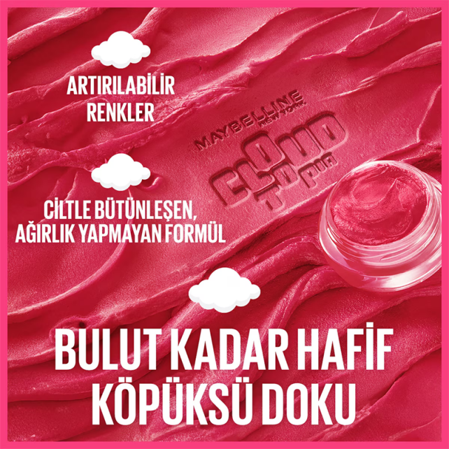 Maybelline Cloudtopia Cheek Lip Mousse - Köpük Dokulu Mat Allık No: 07 Moonlit Rose - 5
