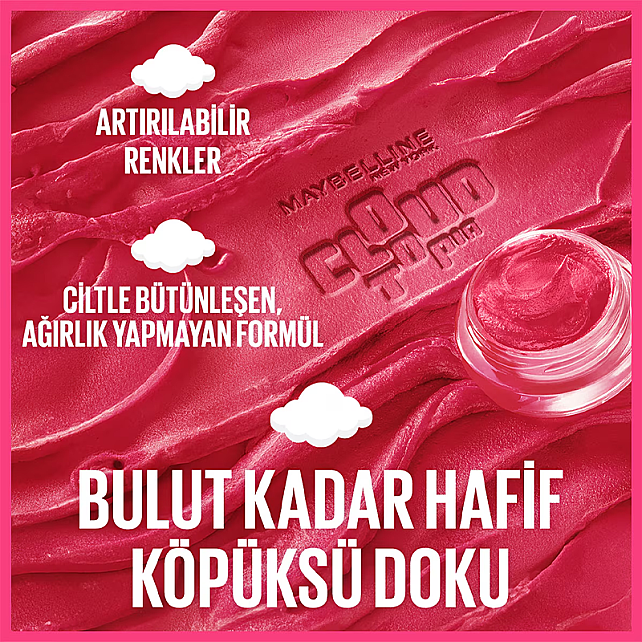 Maybelline Cloudtopia Cheek Lip Mousse - Köpük Dokulu Mat Allık No: 08 Enchanted Mauve - 5
