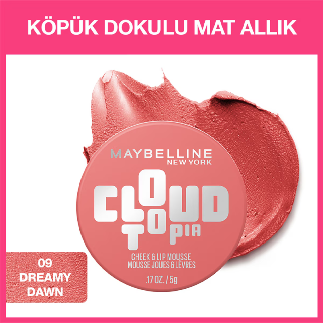 Maybelline Cloudtopia Cheek Lip Mousse - Köpük Dokulu Mat Allık No: 09 Dreamy Dawn - 2