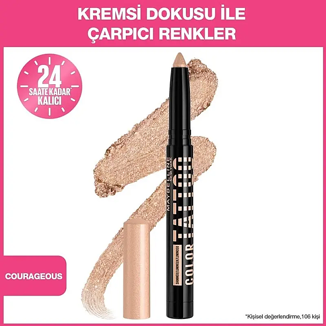 Maybelline Color Tattoo Eye Stix Shadow 24H - Stick Göz Farı Courageous - 3