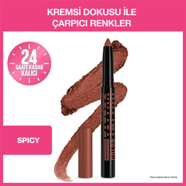 Maybelline Color Tattoo Eye Stix Shadow 24H - Stick Göz Farı Spicy - 3