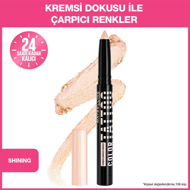 Maybelline Color Tattoo Eye Stix Shadow 24H - Stick Göz Farı Shining - 3
