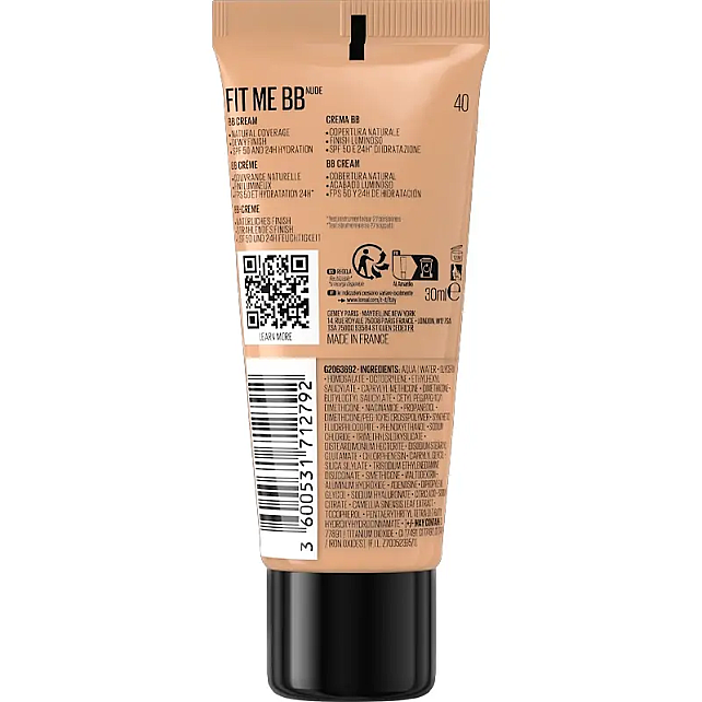 Maybelline Fit Me BB Cream SPF 50+ Renkli Nemlendirici No: 40 30ml - 4