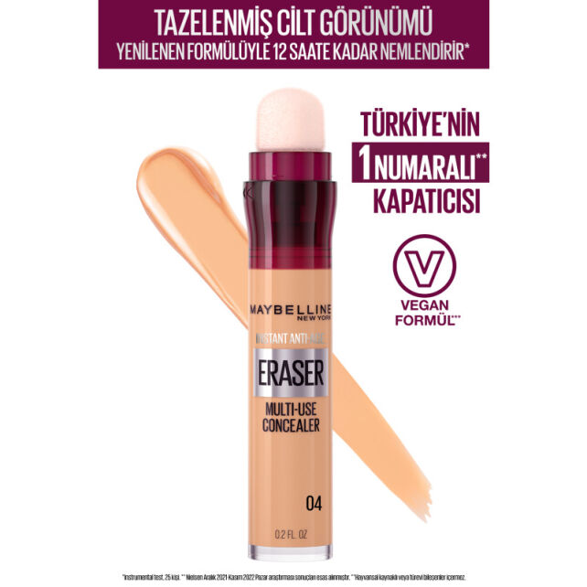 Maybelline Instant Anti Age Eraser Concealer - Göz Altı Kapatıcı No: 04 Honey - 2