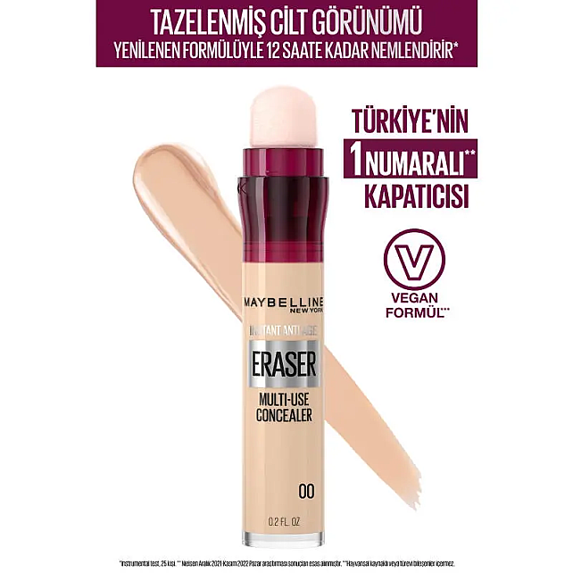 Maybelline Instant Anti-Age Eraser Concealer - Göz Altı Kapatıcı No: 00 Ivory - 2