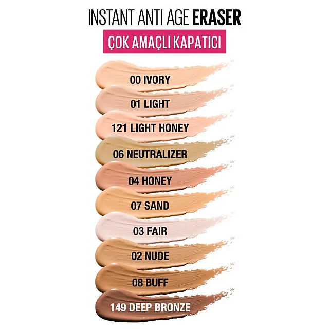 Maybelline Instant Anti-Age Eraser Concealer - Göz Altı Kapatıcı No: 00 Ivory - 3