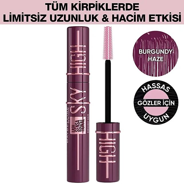 Maybelline Lash Sensational Sky High - Maskara Burgundy Haze /Mürdüm - 2