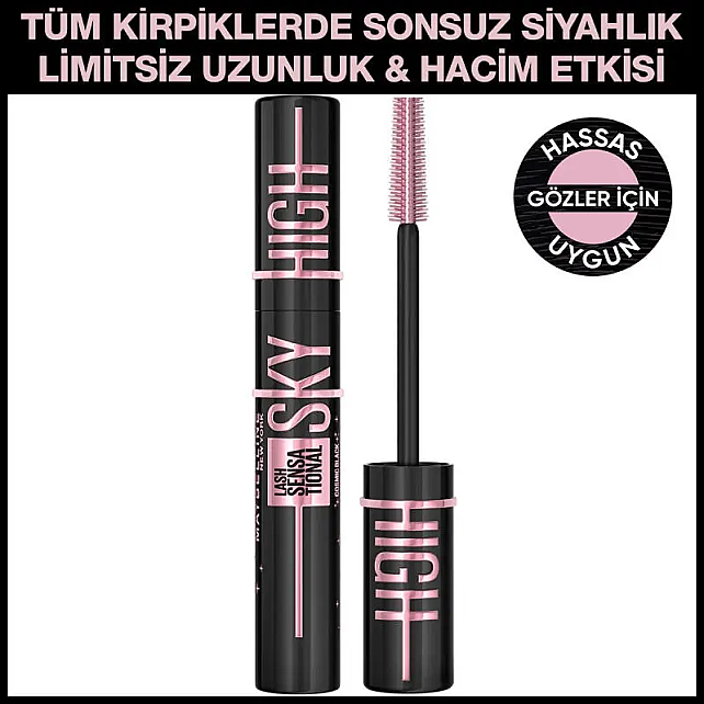 Maybelline Lash Sensational Sky High - Maskara Cosmic Black/Yoğun Siyah - 2