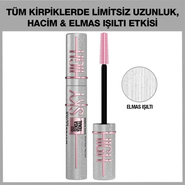 Maybelline Lash Sensational Sky High - Maskara Space Diamond - Elmas Işıltı - 2
