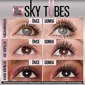 Maybelline Lash Sensational Sky Tubes - Maskara Siyah - 5