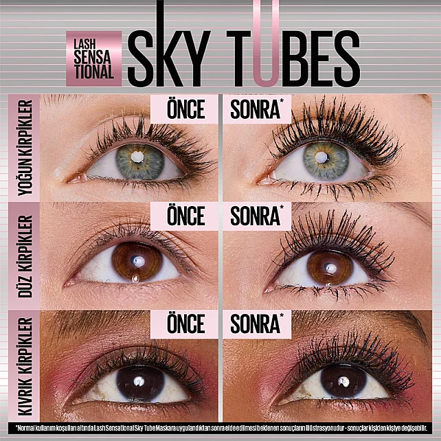 Maybelline Lash Sensational Sky Tubes - Maskara Siyah - 5