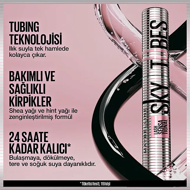 Maybelline Lash Sensational Sky Tubes - Maskara Siyah - 6