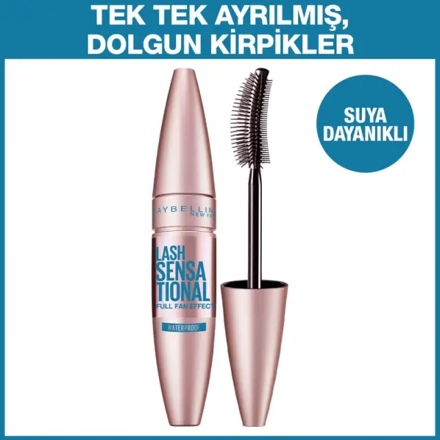 Maybelline Lash Sensational Waterproof - Suya Dayanıklı Maskara Black /Siyah - 3