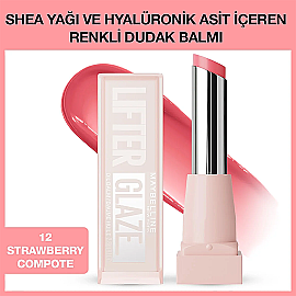 Maybelline Lifter Glaze Oil Balm - Renkli Dudak Yağı Balsamı No: 12 Strawberry Compote - 2
