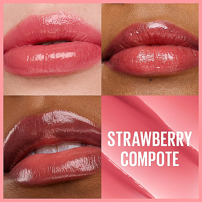 Maybelline Lifter Glaze Oil Balm - Renkli Dudak Yağı Balsamı No: 12 Strawberry Compote - 3