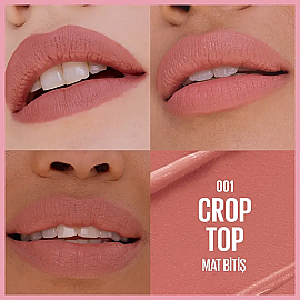 Maybelline Lifter Lipstick Matte - Serum Etkili Ruj No: 001 Crop Top - 4